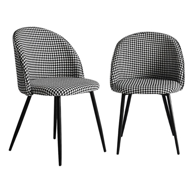 Levede 2x Dining Chairs Kitchen Cafe Black and White-1954802979513176065