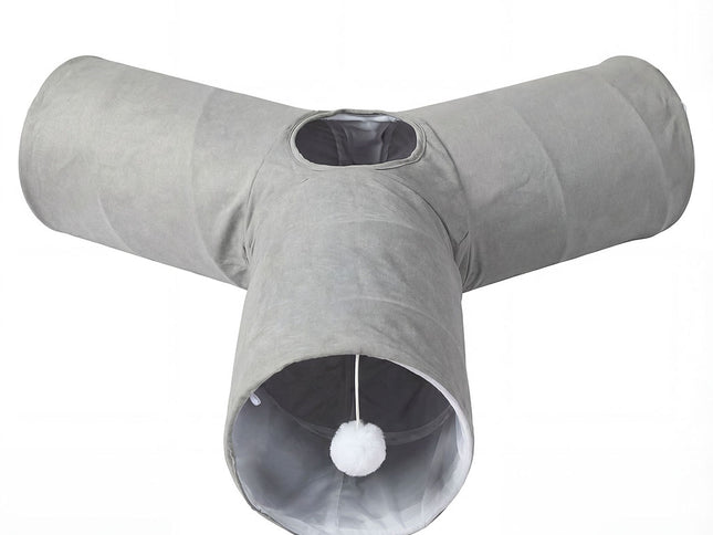 Pawz 3 Way Cat Tunnel Toy Interactive Foldable Tube Indoor Pet 2 Haning Balls-2029334096727117825