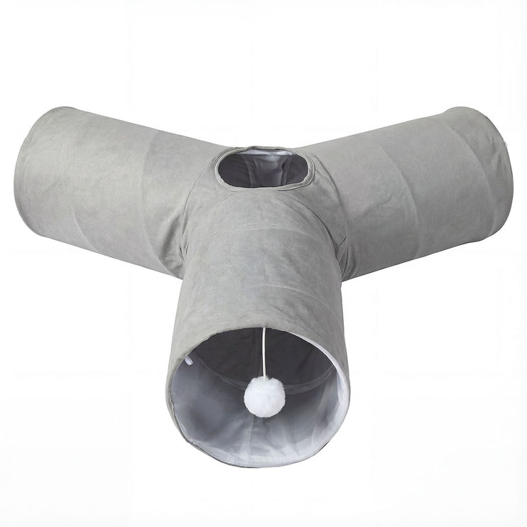 Pawz 3 Way Cat Tunnel Toy Interactive Foldable Tube Indoor Pet 2 Haning Balls-2029334096727117825