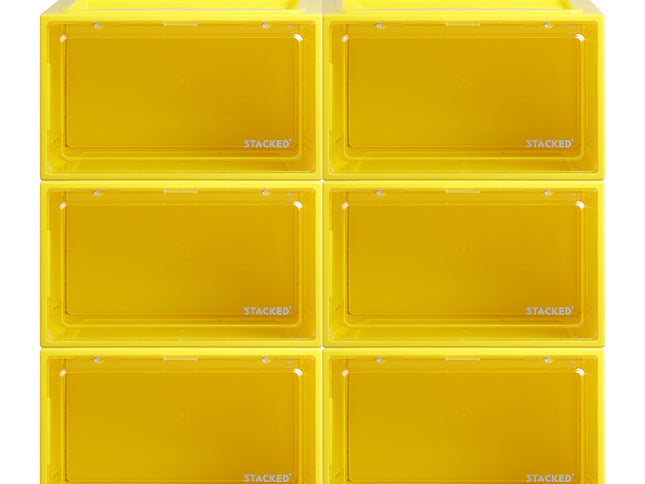 Stacked Sneaker Display Case 6x Clear Yellow-1973193714826350593
