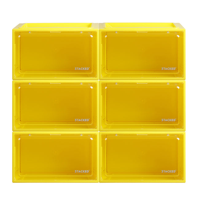 Stacked Sneaker Display Case 6x Clear Yellow-1973193714826350593