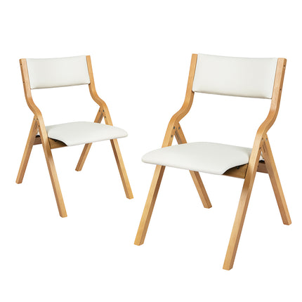 Levede 4x Dining Chairs Foldable PU Beige-2006732727788900353