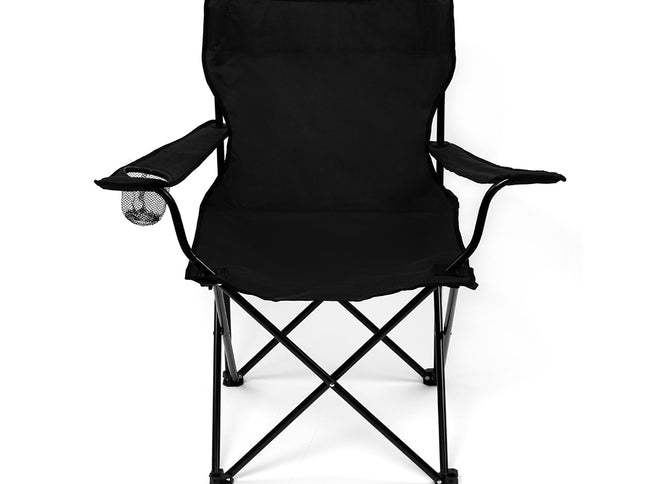 Levede 2Pcs Camping Chairs Folding Arm Black-1975420433268346881