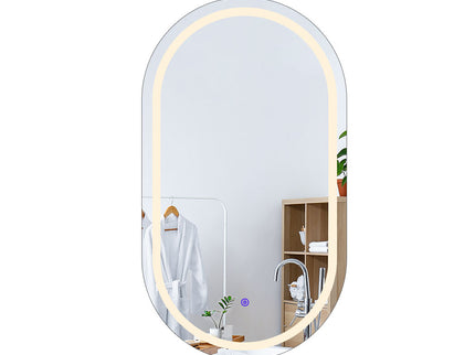 EMITTO LED Wall Mirror Oval Anti-fog 50x75cm-1910112984999530497