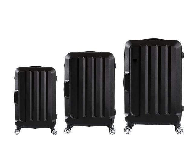 Slimbridge 20"24"28" 3PC Luggage Sets Black-1864184357602856961