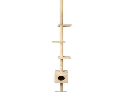 PaWz Cat Scratching Post Tree Cubby Beige-1864184525895110657