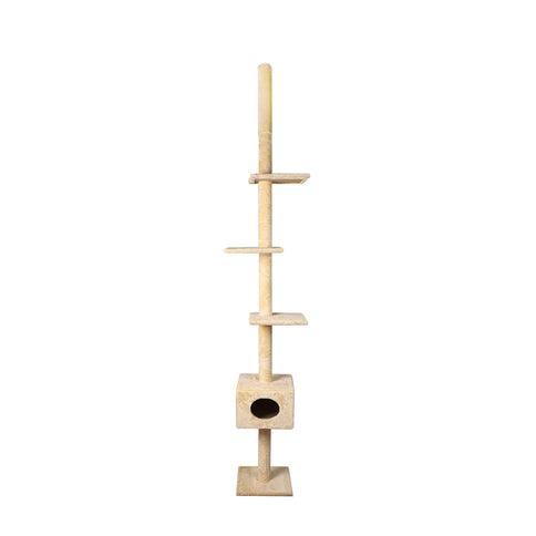 PaWz Cat Scratching Post Tree Cubby Beige-1864184525895110657