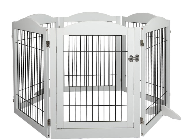 PaWz 6 Panels Pet Dog Playpen Puppy White-1973193674594586625