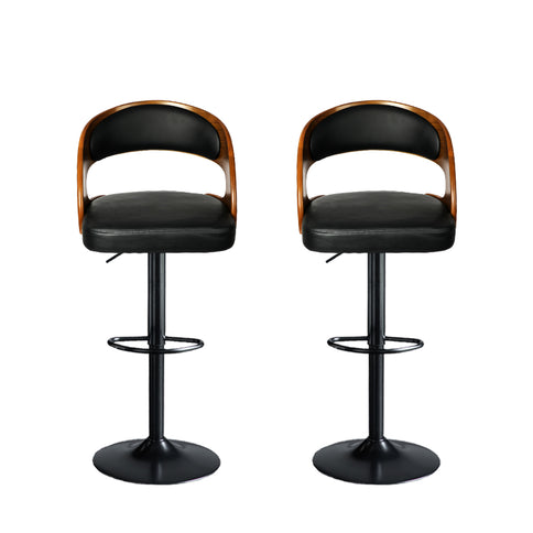 Levede 1x Kitchen Bar Stools Gas Lift Black-1910113240550084609