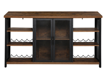 Levede Bar Cabinet Buffet Sideboard Walnut-1942353402256297985