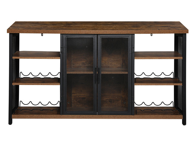 Levede Bar Cabinet Buffet Sideboard Walnut-1942353402256297985