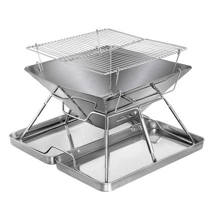Levede Folding BBQ Portable Charcoal Grill 2-IN-1-1973193516284776449