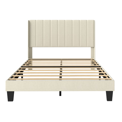 Levede Metal Wooden Bed Frame Queen Panel Plush Upholstered Mattress Platform-2065254298677284865