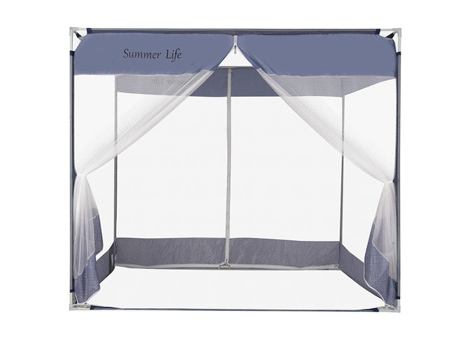 Dreamz Mosquito Bed Nets Foldable Canopy Square Blue-1864184403127832577