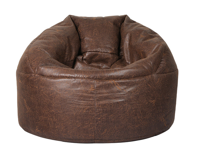 Marlow Bean Bag Chair Cover PU Couch Brown-1973194021832626177