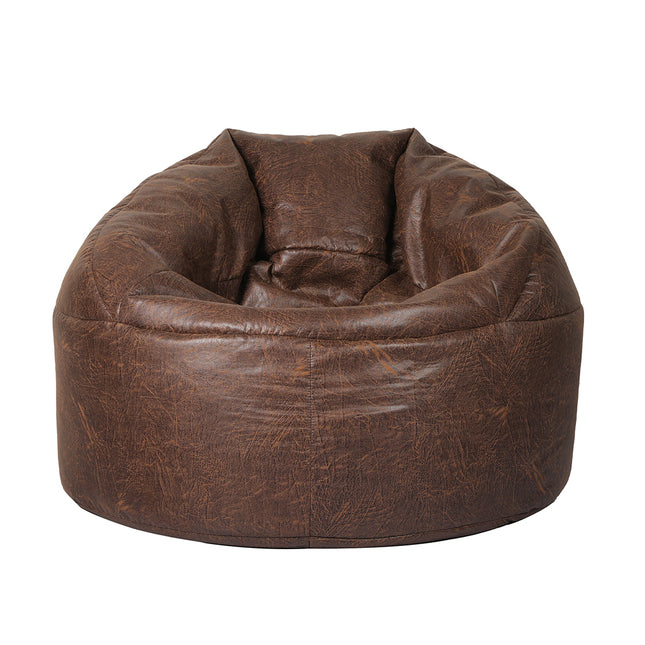 Marlow Bean Bag Chair Cover PU Couch Brown-1973194021832626177