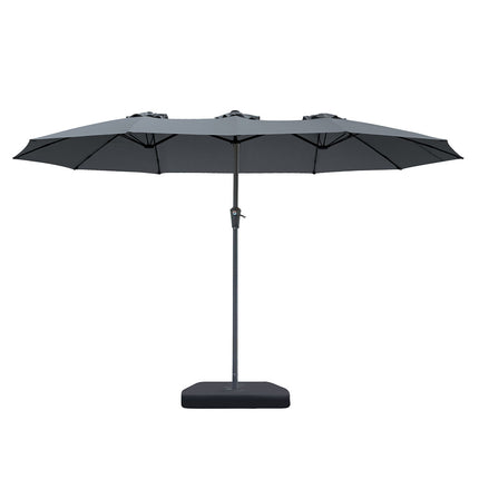 Centra 4.5M Double-sided Patio Umbrella Outdoor Umbrella Base Stand Grey-1954802422140506113