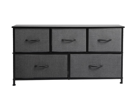 Levede Chest of 5 Drawers Storage Cabinet Dark Grey-1910113285462691841