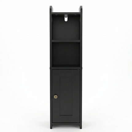Levede Bathroom Cabinet Storage Slim Organiser Paper Holder Corner 78.5cm Black-2061251856520318977