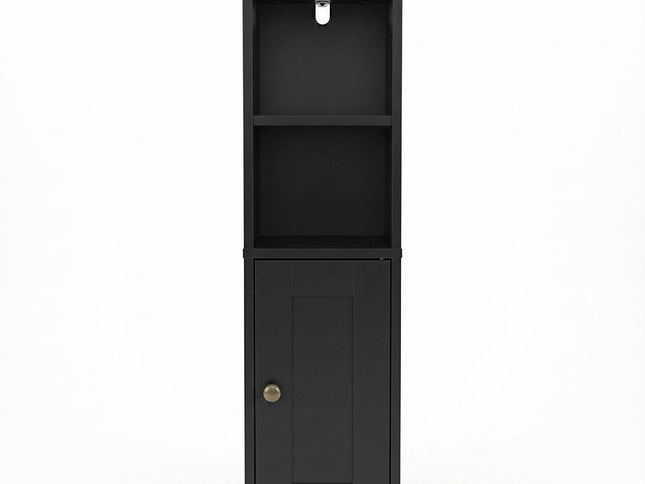 Levede Bathroom Cabinet Storage Slim Organiser Paper Holder Corner 78.5cm Black-2061251856520318977