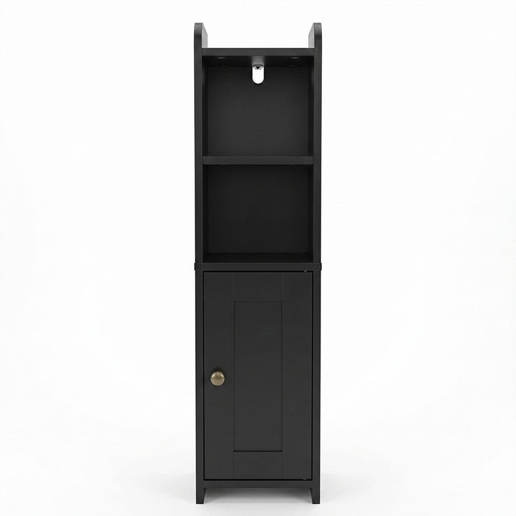 Levede Bathroom Cabinet Storage Slim Organiser Paper Holder Corner 78.5cm Black-2061251856520318977