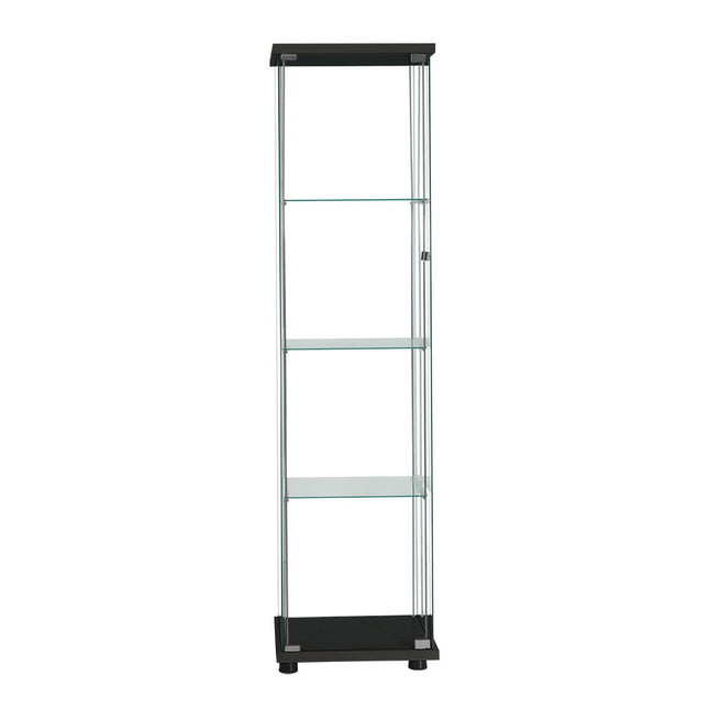 Stacked Display Storage Cabinet Glass Black-1973193812079677441