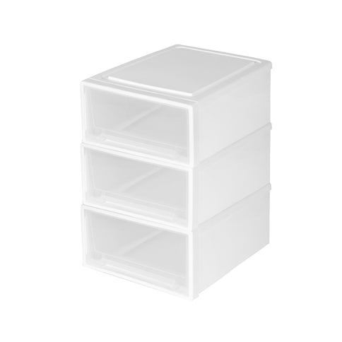 Plastic Storage Drawers Stackable Containers S 3PK Small-1864184611723153409