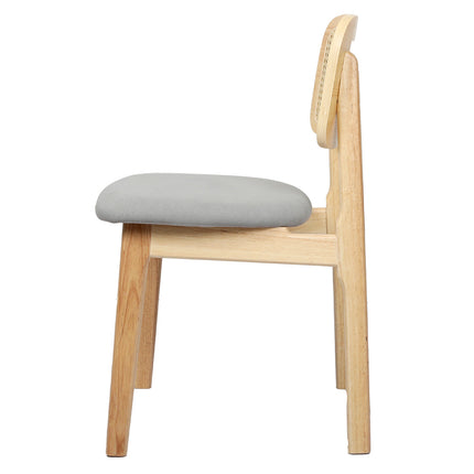 Levede 2x Dining Chair Wood Rattan Armless Natural-1910112280838803457