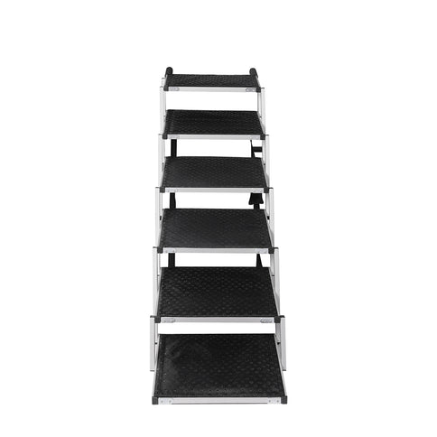 PaWz 6 Steps Dog Ramp Adjustable Height Black-1864184533121896449