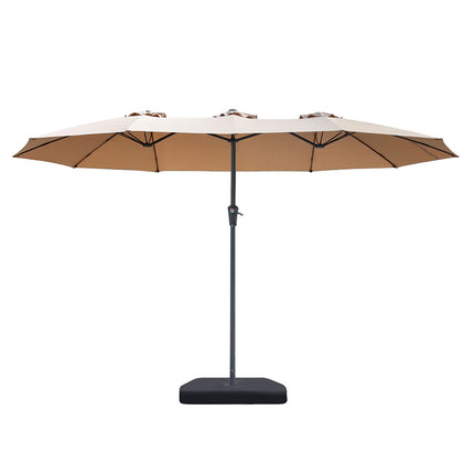 Centra 4.5M Double-sided Patio Umbrella Outdoor Umbrella Base Stand Khaki-1973193482810036225