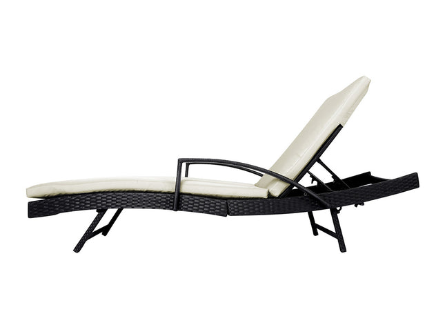 Levede Outdoor Sun Lounger Furniture Beige-1864184448963186689