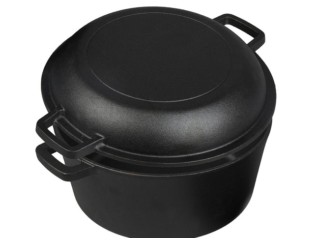 Toque 5.84L Double Dutch Oven 2 in 1 Cast Iron Pan-2011971112459702273