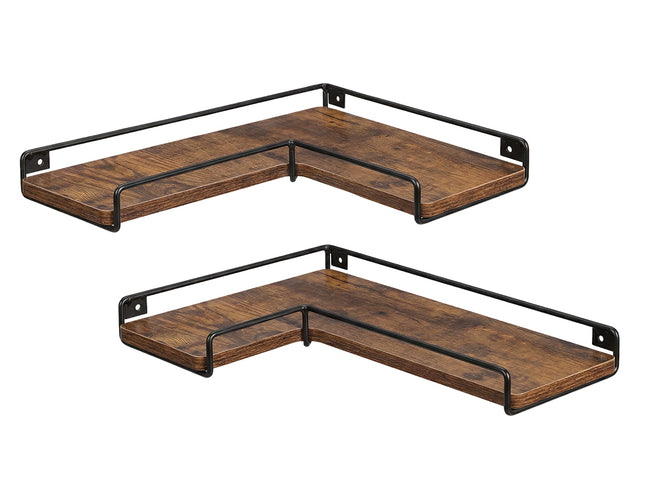 Levede Floating Shelf DIY Corner Wall Shelf 2Pcs Storage Display Rack Bedroom-2050059024665284609