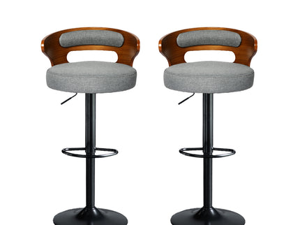 Levede 1x Kitchen Bar Stools Gas Lift Grey-1910113240189374465