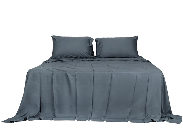 Dreamz 4pcs Queen Size 100% Bamboo Bed Sheet Set in Charcoal lColour-1942353308928839681