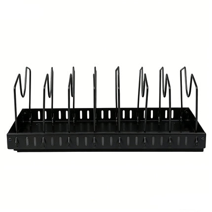 Toque Pots and Pans Organiser Saucepan Holder Storage Pull Out Rack Holder Black-2065254301101592577