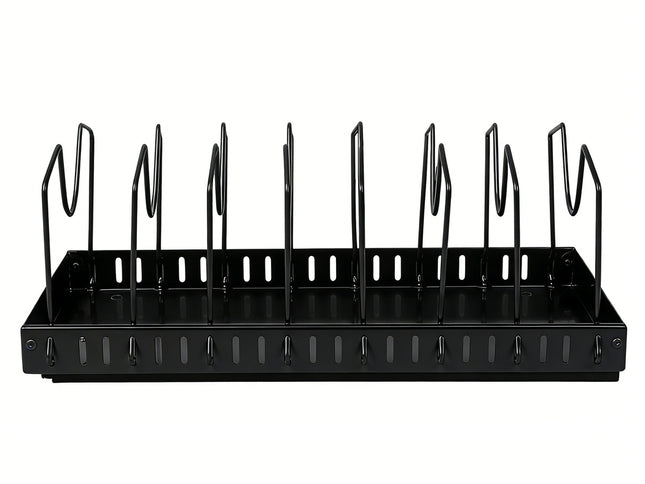 Toque Pots and Pans Organiser Saucepan Holder Storage Pull Out Rack Holder Black-2065254301101592577