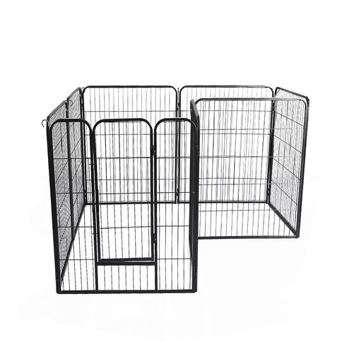 PaWz 8 Panel Pet Dog Playpen Puppy Exercise Black 2.5kg Venison-1910113002565275649
