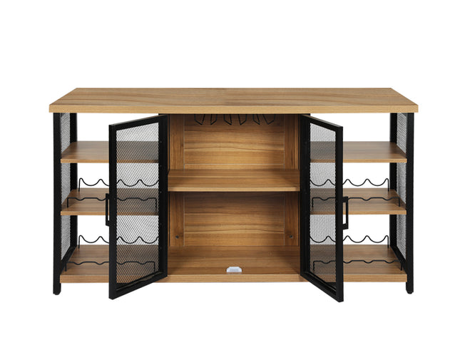 Levede Bar Cabinet Buffet Sideboard Oak-1942353402042388481