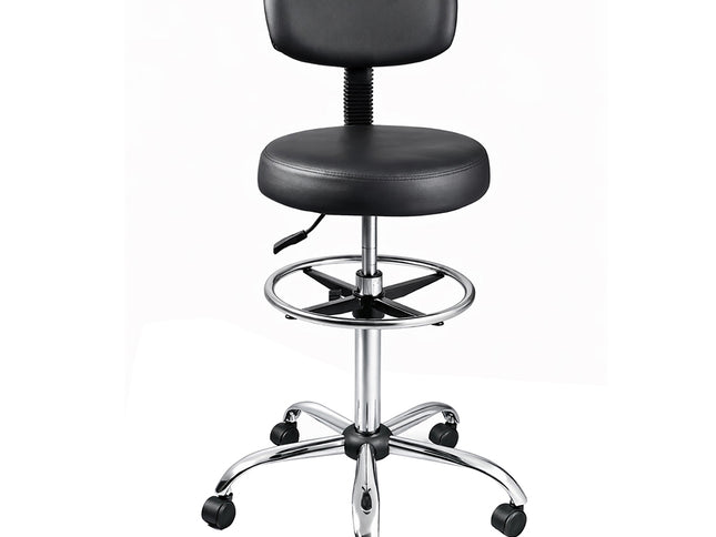 Levede Swivel Office Chair Ergonomic Stool Height Adjustable Footrest Backrest-2029334093073879041