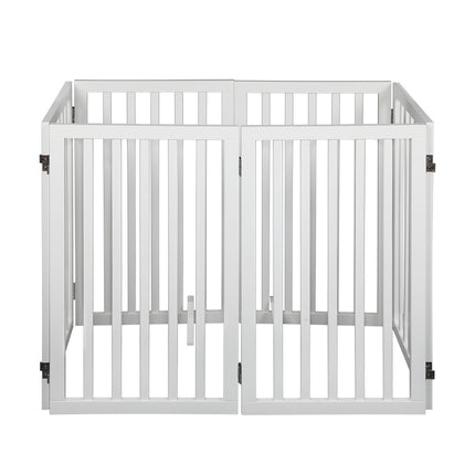 PaWz Wooden Pet Gate Dog Fence Safety White 10 Pack-1973193643971973121