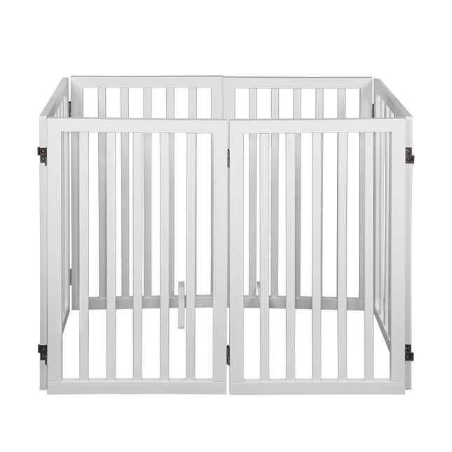 PaWz Wooden Pet Gate Dog Fence Safety White 10 Pack-1973193643971973121