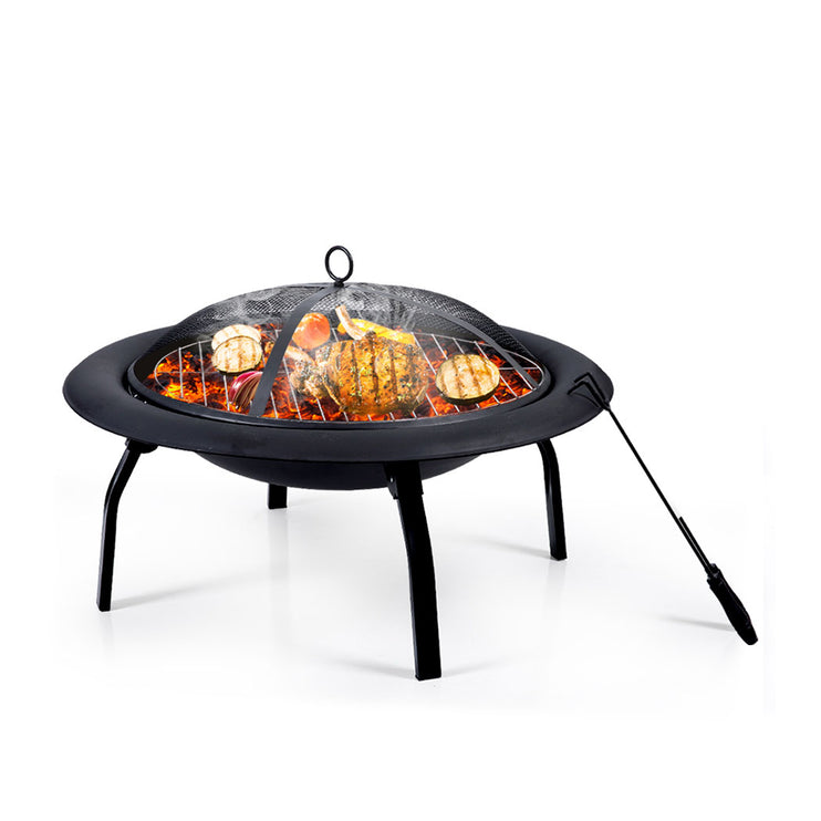 30" Portable Outdoor Fire Pit BBQ Grill Large-1973193619682758657