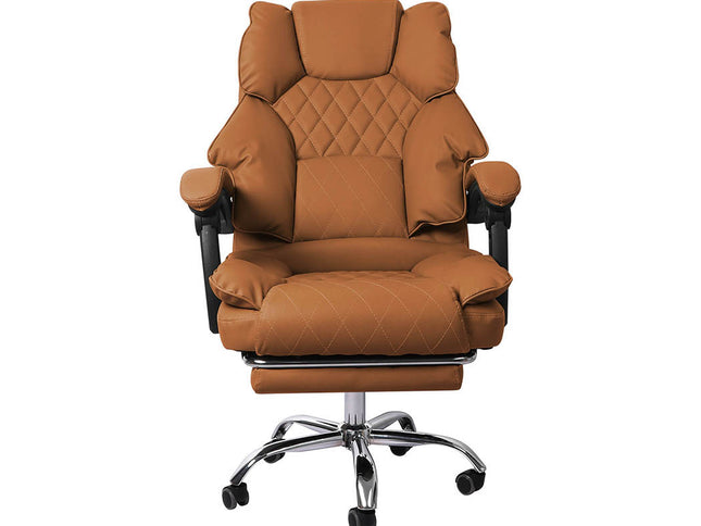 Levede Gaming Chair Office Computer Brown Footrest-1864184461999083521