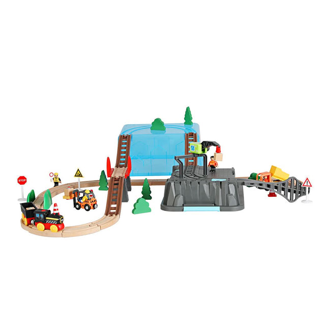 Bopeep Toy Train Set Track DIY Wooden-1954802784754864129