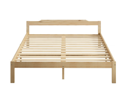 Levede Wooden Bed Frame Double Size Nature Natural-1864183192416817153