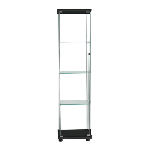 Stacked Display Storage Cabinet Glass Black-1917016729922441217