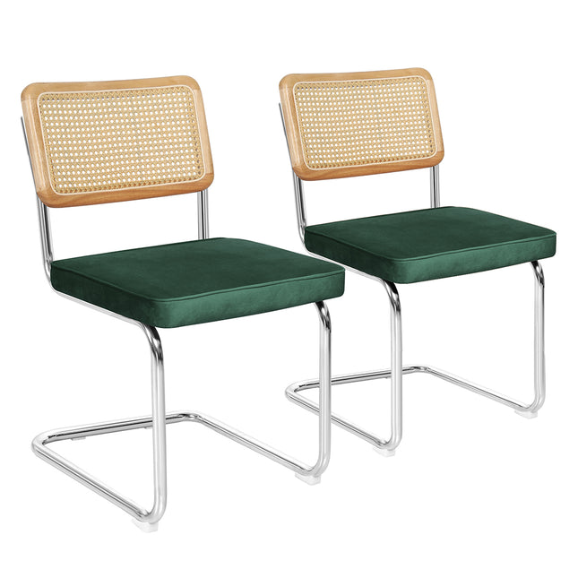 Levede 2xRattan Chair Dining Chairs Green-1975420498355556353
