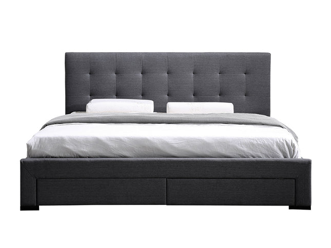 Levede Queen Bed Frame Fabric Tufted Dark Grey-1942353311701274625