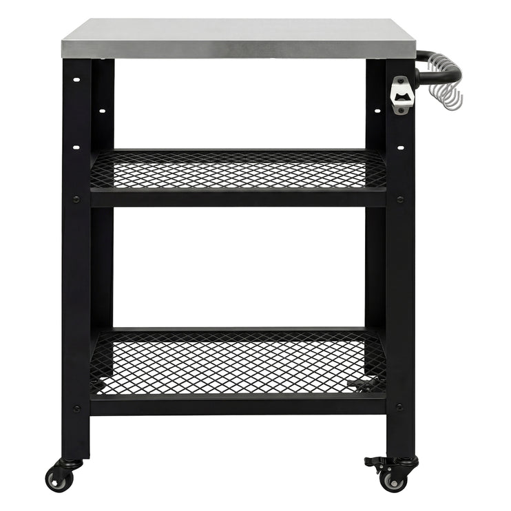Levede Outdoor Kitchen Cart Mobile BBQ Grill Trolley Stainless Steel Prep Table-2050059021725077505